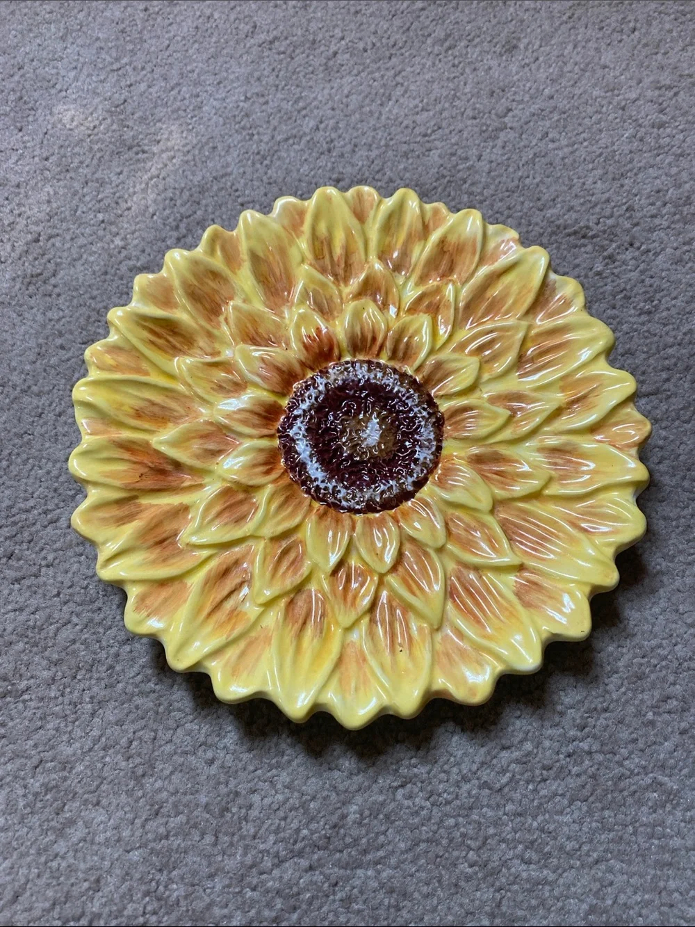 Certified International Sunflower Ceramic Decorative Plate - Yellow & Brown
